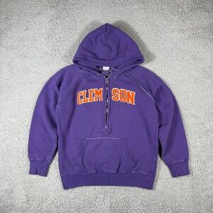 University of Clemson Tigers Sweatshirt Womens Small Camp David Purple 1/4 Zip